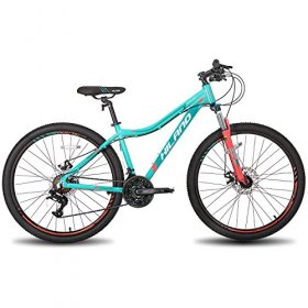 Hiland 26 Inch Mountain Bike Aluminum 24 Speed MTB Bicycle for Women 16 Inch with Suspension Fork Urban Commuter City Bicycle Mint Green