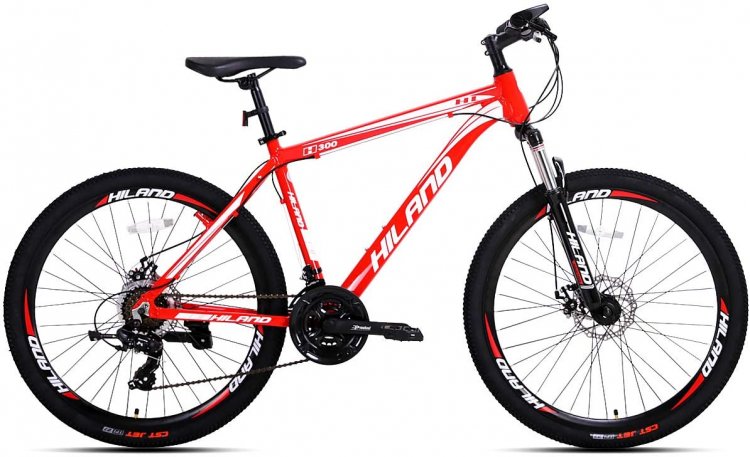Hiland 26\'\' Aluminum Mountain Bike 24 Speeds,19.5\" Frame Size, Large, Red