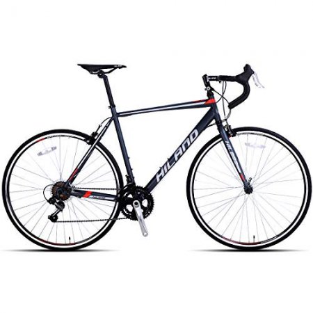 Hiland Road Bike 700C City Commuter Bicycle with 14 Speeds Drivetrain Black 58 cm Frame