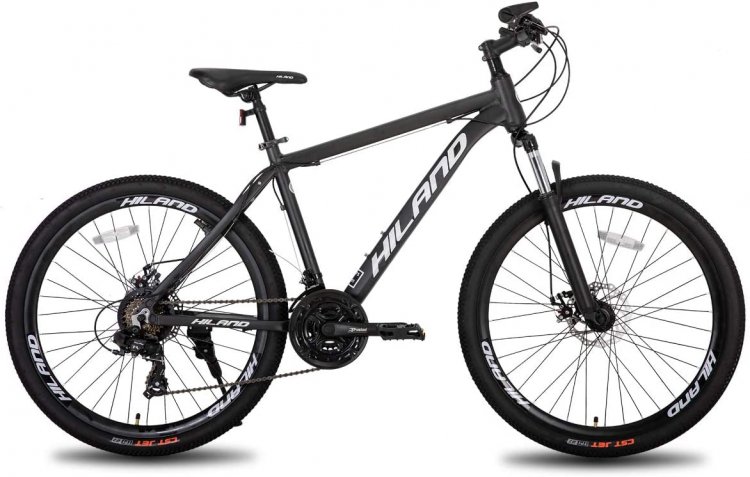 Hiland 26\'\' Aluminum Mountain Bike 24 Speeds,19.5\" Frame Size, Large, Gray