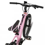 HILAND 20 inch Kids Mountain Bike Magnesium Alloy Frame 7 Speed for Boys Girls with Suspension Fork,Pink