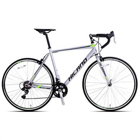 Hiland Road Bike 700C City Commuter Bicycle with 14 Speeds Drivetrain Silver 54 cm Frame