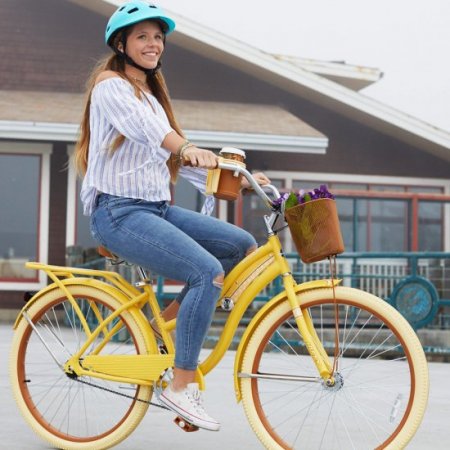 Yellow for sale online Huffy Nel Lusso 26 inch Cruiser Bike 
