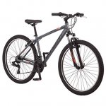 Schwinn High Timber AL Youth/Adult Mountain Bike, Aluminum Frame, 27.5-Inch Wheels, 21-Speed, Grey