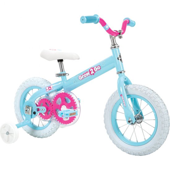 Huffy Grow 2 Go Kids Bike, Balance to Pedal, Blue and Pink