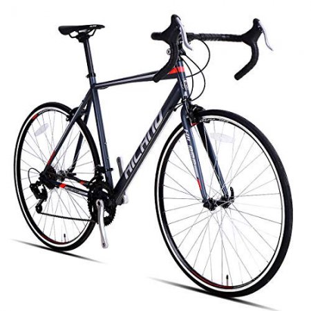 Hiland Road Bike 700C City Commuter Bicycle with 14 Speeds Drivetrain Black 58 cm Frame