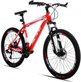 Hiland 26'' Aluminum Mountain Bike 24 Speeds,19.5" Frame Size, Large, Red