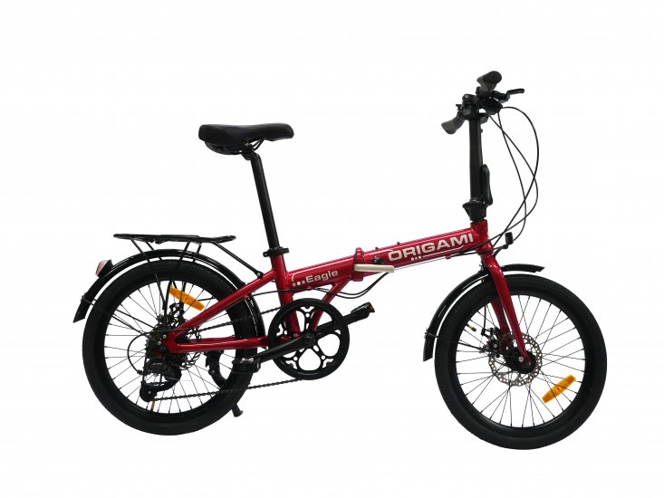 Origami Eagle 8-speed folding bicycle in Red