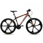 Hiland 26 Inch Mountain Bike Aluminum MTB Bicycle with 17 Inch Frame Kickstand Orange