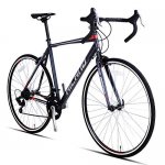 Hiland Road Bike 700C City Commuter Bicycle with 14 Speeds Drivetrain Black 50 cm Frame