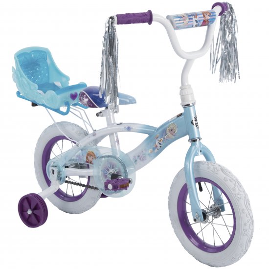 Disney Frozen 12\" Girls Bike with Doll Carrier by Huffy