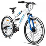 Hiland 26 Inch Mountain Bike MTB Bicycle Full-Suspension 21 Speeds Drivetrain with Disc-Brake