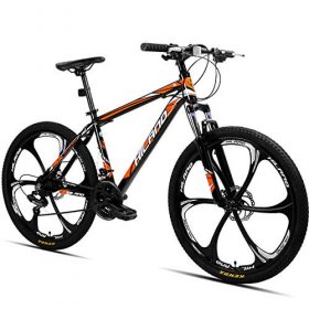 Hiland 26 Inch Mountain Bike Aluminum MTB Bicycle with 17 Inch Frame Kickstand Orange