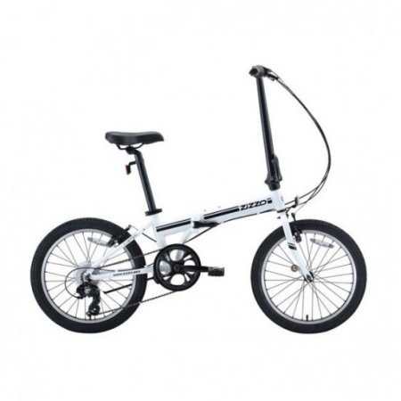 EuroMini 16008 Zizzo Campo 28 lbs Lightweight Aluminum Frame Shimano 7-Speed Folding Bike, White - 20 in.