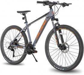Hiland 27.5 Inch Mountain Bike 27-Speed for Man with 18 Inch Frame Lock-Out Suspension Fork Hydraulic Disc-Brake