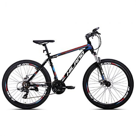 Hiland 26 Inch Mountain Bike for Men with 16.5 Inch Aluminum Black