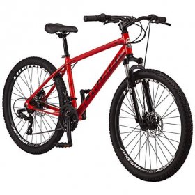 Schwinn High Timber ALX Youth/Adult Mountain Bike, Aluminum Frame and Disc Brakes, 26-Inch Wheels, 21-Speed, Red
